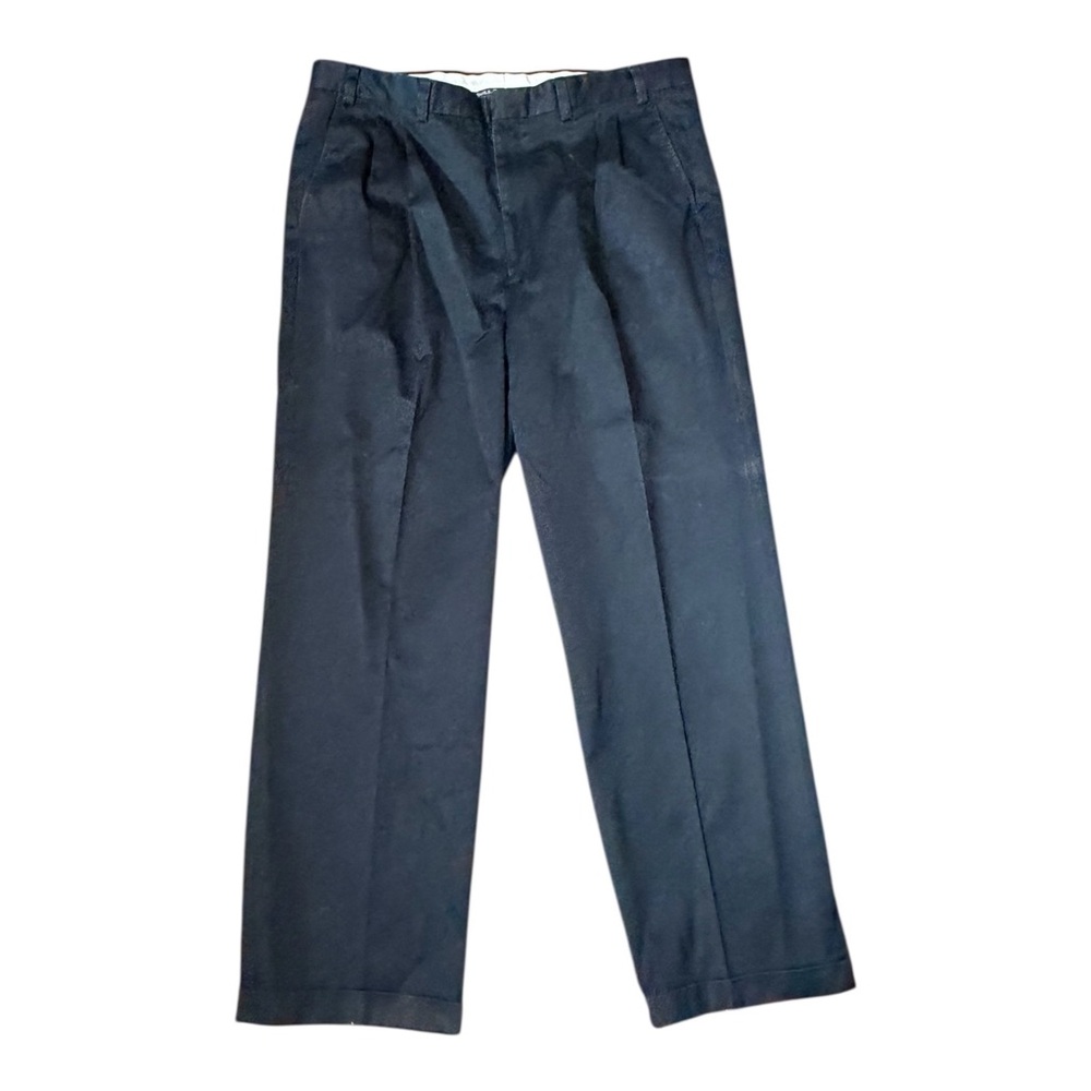 Classic Savile Row Men's Black pants Brushed Cotton Straight Leg 40x32”